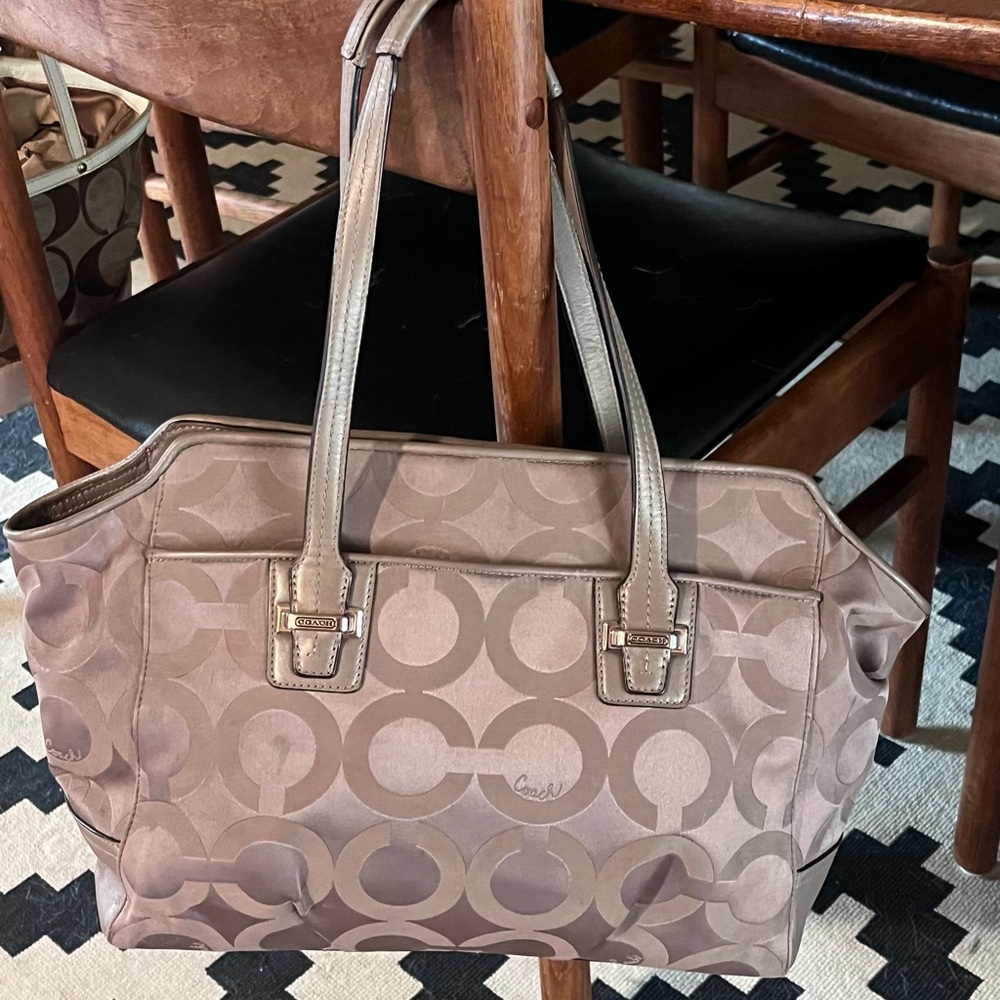 Coach Tan Signature Tote Bag